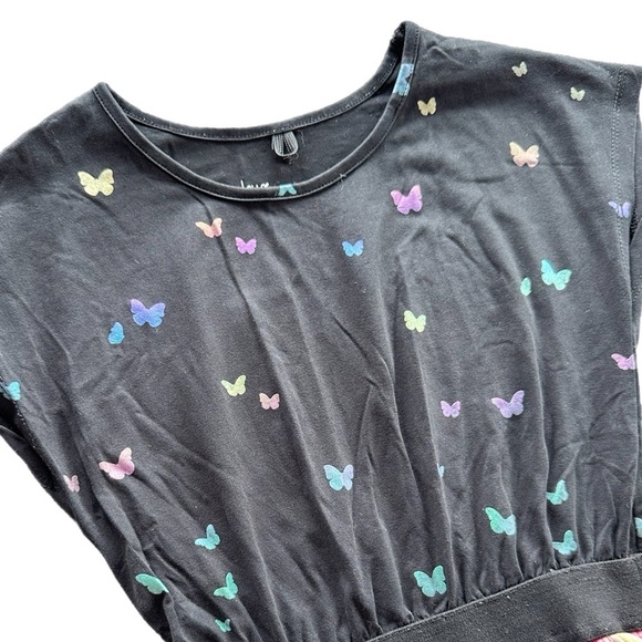 Deux  Nar Deux Girls Rainbow Tulle Butterfly Dress Size 8 - Picture 3 of 5